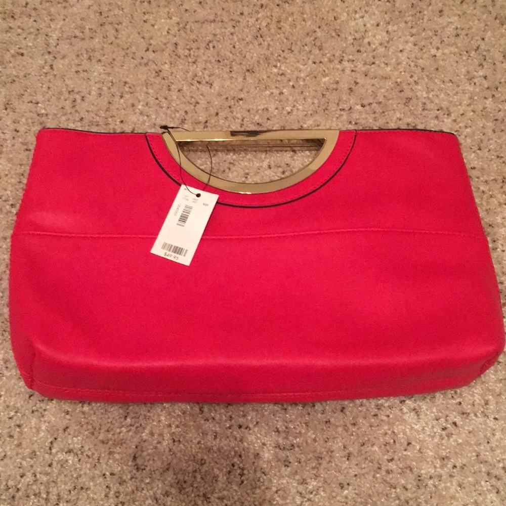 Limited Red Clutch with Gold Handles
